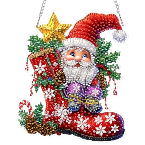 DOMROM Weihnachten Diamond Art Painting Anhänger, Gnome Diamond Painting Fensterbilder Anhänger, Stiefel Diamant Hängende Ornament für Kinder Erwachsene Diamant Malerei Basteln Tür Wand Fenster Deko DOMROM Weihnachten Diamond Art Painting Anhänger, Gnome Diamond Painting Fensterbilder Anhänger, Stiefel Diamant Hängende Ornament für Kinder Erwachsene Diamant Malerei Basteln Tür Wand Fenster Deko von DOMROM