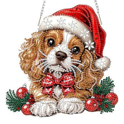 DOMROM Weihnachten Diamond Art Painting Anhänger, Hund Diamond Painting Fensterbilder Anhänger, Diamant Hängende Ornament für Kinder Erwachsene Diamant Malerei Basteln Tür Wand Fenster Deko DOMROM Weihnachten Diamond Art Painting Anhänger, Hund Diamond Painting Fensterbilder Anhänger, Diamant Hängende Ornament für Kinder Erwachsene Diamant Malerei Basteln Tür Wand Fenster Deko von DOMROM