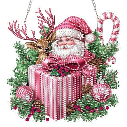 DOMROM Weihnachten Diamond Art Painting Anhänger, Rosa Diamond Painting Fensterbilder Anhänger, Hirsch Diamant Hängende Ornament für Kinder Erwachsene Diamant Malerei Basteln Tür Wand Fenster Deko DOMROM Weihnachten Diamond Art Painting Anhänger, Rosa Diamond Painting Fensterbilder Anhänger, Hirsch Diamant Hängende Ornament für Kinder Erwachsene Diamant Malerei Basteln Tür Wand Fenster Deko von DOMROM