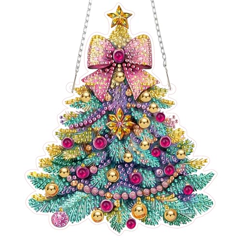 DOMROM Weihnachten Diamond Art Painting Anhänger, Weihnachtsbaum Diamond Painting Fensterbilder Anhänger, Diamant Hängende Ornament für Kinder Erwachsene Diamant Malerei Basteln Tür Wand Fenster Deko DOMROM Weihnachten Diamond Art Painting Anhänger, Weihnachtsbaum Diamond Painting Fensterbilder Anhänger, Diamant Hängende Ornament für Kinder Erwachsene Diamant Malerei Basteln Tür Wand Fenster Deko von DOMROM