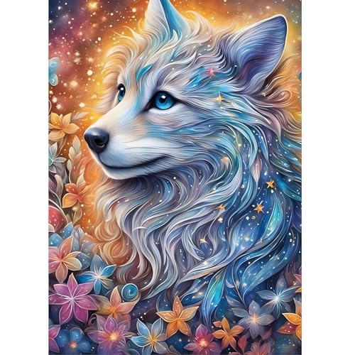 DOMROM Wolf Diamond Painting Kits für Erwachsene, 5D Blumen Diamant Painting Set, DIY Tier Diamond Art Kits Full Drill Gem Digitales Diamant Gemälde Stickerei für Gift Home Wall Decoration 30x40cm DOMROM Wolf Diamond Painting Kits für Erwachsene, 5D Blumen Diamant Painting Set, DIY Tier Diamond Art Kits Full Drill Gem Digitales Diamant Gemälde Stickerei für Gift Home Wall Decoration 30x40cm von DOMROM