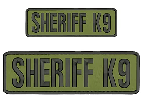 Sheriff K9 Westenaufnäher für Plattenträger – 7,6 x 25,4 cm und 5,1 x 15,2 cm Sheriff-Patches mit Haken für taktische Weste, Jacke, Kleidung, Uniform, Kappe, Rucksack – bestickte Sheriff-Aufnäher Od Sheriff K9 Westenaufnäher für Plattenträger – 7,6 x 25,4 cm und 5,1 x 15,2 cm Sheriff-Patches mit Haken für taktische Weste, Jacke, Kleidung, Uniform, Kappe, Rucksack – bestickte Sheriff-Aufnäher Od von DON JUAN DE PUPPY