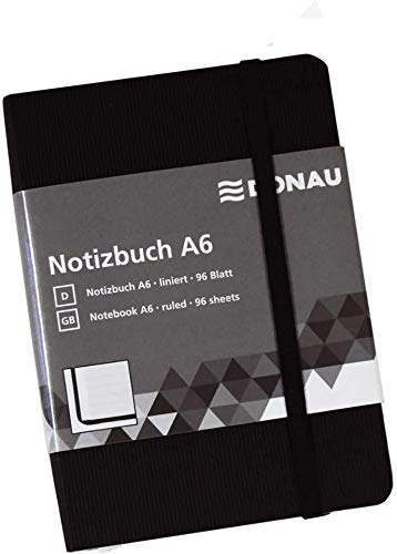 DONAU 1346101-01 Notizbuch - A6, liniert, 192 Seiten, schwarz von DONAU