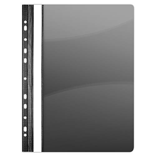 DONAU 1704001PL-01 Plastik Schnellhefter Gelocht A4 Schwarz, Sichthefter Kunststoff Strapazierfähigem PVC Hart Glasklares Deckblatt Klemmmappe für Büro und Schule, Eurolochung | 10er Pack DONAU 1704001PL-01 Plastik Schnellhefter Gelocht A4 Schwarz, Sichthefter Kunststoff Strapazierfähigem PVC Hart Glasklares Deckblatt Klemmmappe für Büro und Schule, Eurolochung | 10er Pack von DONAU