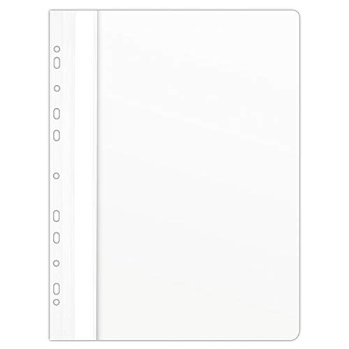DONAU 1704001PL-09 Plastik Schnellhefter Gelocht A4 Weiß, Sichthefter Kunststoff Strapazierfähigem PVC Hart Glasklares Deckblatt Klemmmappe für Büro und Schule, Eurolochung | 10er Pack DONAU 1704001PL-09 Plastik Schnellhefter Gelocht A4 Weiß, Sichthefter Kunststoff Strapazierfähigem PVC Hart Glasklares Deckblatt Klemmmappe für Büro und Schule, Eurolochung | 10er Pack von DONAU