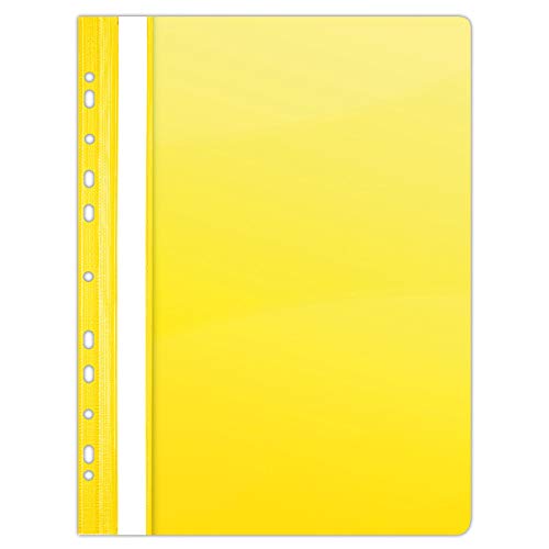 DONAU 1704001PL-11 Plastik Schnellhefter Gelocht A4 Gelb, Sichthefter Kunststoff Strapazierfähigem PVC Hart Glasklares Deckblatt Klemmmappe für Büro und Schule, Eurolochung | 10er Pack DONAU 1704001PL-11 Plastik Schnellhefter Gelocht A4 Gelb, Sichthefter Kunststoff Strapazierfähigem PVC Hart Glasklares Deckblatt Klemmmappe für Büro und Schule, Eurolochung | 10er Pack von DONAU