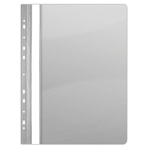 DONAU 1704001PL-13 Plastik Schnellhefter Gelocht A4 Grau, Sichthefter Kunststoff Strapazierfähigem PVC Hart Glasklares Deckblatt Klemmmappe für Büro und Schule, Eurolochung | 10er Pack DONAU 1704001PL-13 Plastik Schnellhefter Gelocht A4 Grau, Sichthefter Kunststoff Strapazierfähigem PVC Hart Glasklares Deckblatt Klemmmappe für Büro und Schule, Eurolochung | 10er Pack von DONAU