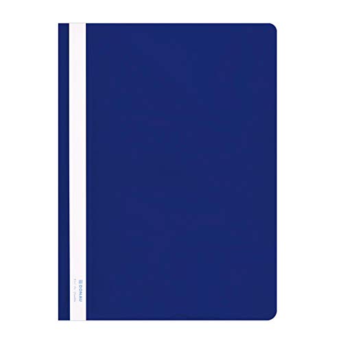 DONAU 1705001PL-10 Plastik Schnellhefter A4 Blau, Sichthefter Kunststoff Strapazierfähigem PVC Hart Glasklares Deckblatt, für Büro und Schule, Fassungsvermögen ca. 200 Blatt | 10er Pack von DONAU