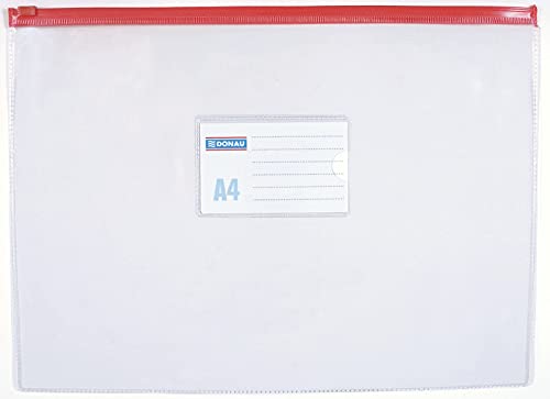 DONAU 1798001PL-00 Reißverschlussbeutel/Reißverschlusstasche, PVC, A4, transparent von DONAU