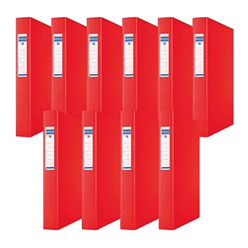 DONAU 3734001PL-04 Ringbuch Rot | 2-D-Ring-Mechanik 25mm DIN A4 Ringordner Pappe/ Kunststoff | Aus 1,9 mm dickem Karton mit öko PP 100µ | 10er Packung DONAU 3734001PL-04 Ringbuch Rot | 2-D-Ring-Mechanik 25mm DIN A4 Ringordner Pappe/ Kunststoff | Aus 1,9 mm dickem Karton mit öko PP 100µ | 10er Packung von DONAU