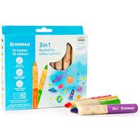 DONAU 3in1 Wachsmalstifte farbsortiert, 10 St. von DONAU
