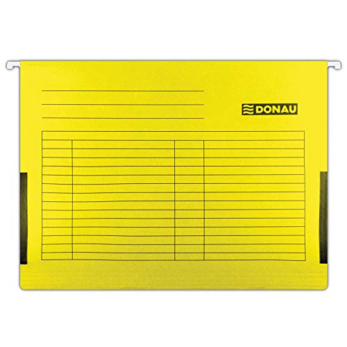 DONAU Hängetasche mit Leinenfröschen| Aus Recycling-Karton 230 GSM für DIN A4 Farbe: Gelb| 5er Packung| auswechselbarem Blanko-Schildchen| ideal für Büro und Schule und der Behörde DONAU Hängetasche mit Leinenfröschen| Aus Recycling-Karton 230 GSM für DIN A4 Farbe: Gelb| 5er Packung| auswechselbarem Blanko-Schildchen| ideal für Büro und Schule und der Behörde von DONAU