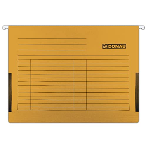 DONAU 7420905-12 Hängetasche mit Leinenfröschen| Aus Recycling-Karton 230 GSM für DIN A4 Farbe: Orange | 5er Packung| auswechselbarem Blanko-Schildchen| DONAU 7420905-12 Hängetasche mit Leinenfröschen| Aus Recycling-Karton 230 GSM für DIN A4 Farbe: Orange | 5er Packung| auswechselbarem Blanko-Schildchen| von DONAU