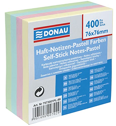 DONAU 7573001PL-99 Haftnotizen, 76 x 76 mm, 1x400 Blätter, Pastell DONAU 7573001PL-99 Haftnotizen, 76 x 76 mm, 1x400 Blätter, Pastell von DONAU