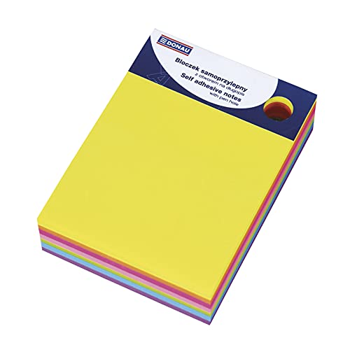 DONAU 7581001PL-99 Notes Haftnotizen Verschiedene Farben Selbstklebewürfel Haftnotizzettel Sticky Notes 101x76mm, 1x280 Blatt, Notizblöcke quadratisch für Büro Schule von DONAU