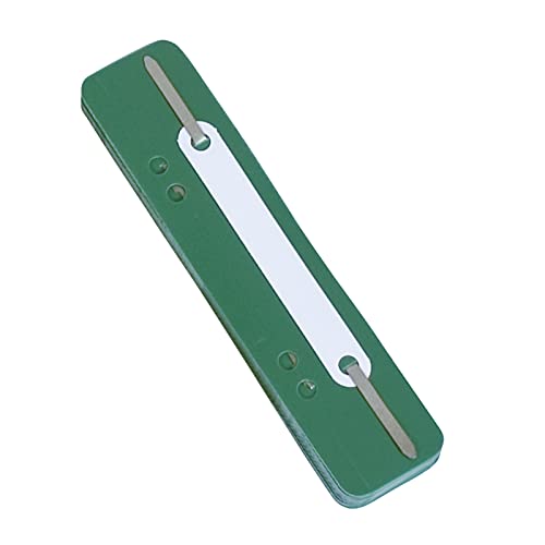 DONAU 7792925F-06 Einhänge Heftstreifen, Öko PP/ Kunststoff mit Metalldeckleiste/ 25 Stück, Maße: 150x34mm/ Metall-Einhakhefter zum Klammern für Büro, Schule Grün von DONAU