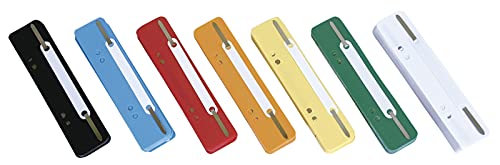 DONAU 7792925PL-99 Einhänge Heftstreifen, Öko PP/ Kunststoff mit Metalldeckleiste/ 25 Stück, Maße: 150x34mm/ Metall-Einhakhefter zum Klammern für Büro, Schule, Farblich Sortiert von DONAU