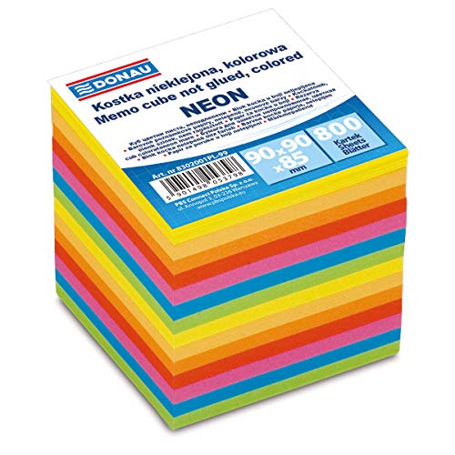 DONAU 8302001PL-99 Ökologischer Würfel Zettelbox Notizklotz Zettelklotz Nicht Verklebt, circa 700 Blatt, 89x89mm, Verschiedene Leuchtfarben für Büro Schule, 90 x 90 x 90 mm DONAU 8302001PL-99 Ökologischer Würfel Zettelbox Notizklotz Zettelklotz Nicht Verklebt, circa 700 Blatt, 89x89mm, Verschiedene Leuchtfarben für Büro Schule, 90 x 90 x 90 mm von DONAU