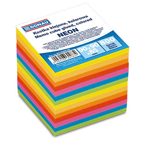 DONAU 8315000-99 Ökologischer Würfel Zettelkasten/ Zettelklotz Verklebt, Haftnotizenklotz 90x90x90mm 700 Blätter, Verschiedene Leuchtfarben für Büro Schule DONAU 8315000-99 Ökologischer Würfel Zettelkasten/ Zettelklotz Verklebt, Haftnotizenklotz 90x90x90mm 700 Blätter, Verschiedene Leuchtfarben für Büro Schule von DONAU