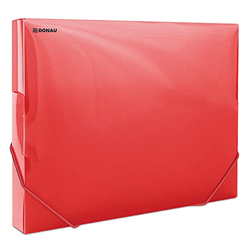 DONAU 8545002PL-04 Sammelbox Dokumentenbox Heft-Box mit Eckspanner Gummis, aus Kunststoff/PP 700μm Rot-Transparent für DIN A4| Rückenbreite 30mm| Zusammenklappbare Seitenflügel| für Büro und Schule DONAU 8545002PL-04 Sammelbox Dokumentenbox Heft-Box mit Eckspanner Gummis, aus Kunststoff/PP 700μm Rot-Transparent für DIN A4| Rückenbreite 30mm| Zusammenklappbare Seitenflügel| für Büro und Schule von DONAU
