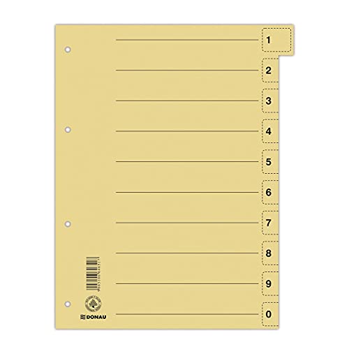 DONAU 8611001-11 Trennblätter 50er Pack/Farbe: Gelb/Karton-Register überbreit Aus Recycling-Karton/für DIN A4 4-Fach Lochung Trennlaschen Trennblätter Ordner Register/Blauer Engel/Made in EU DONAU 8611001-11 Trennblätter 50er Pack/Farbe: Gelb/Karton-Register überbreit Aus Recycling-Karton/für DIN A4 4-Fach Lochung Trennlaschen Trennblätter Ordner Register/Blauer Engel/Made in EU von DONAU
