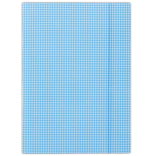 DONAU FEP10 Premium Eckspanner-Mappe A4 mit 3 Einschlagklappen aus starkem Karton/Pappe| Karierter Aufdruck; Einseitige, hochglänzende Drucklackierung| 25er Pack, Farbe: Blau| ideal für Büro von DONAU