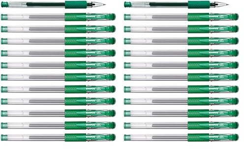 DONAU Gelkugelschreiber Gelstifte Kugelschreiber Gelschreiber/Geltinte Farbe: Grün Classic/ 12 Stück (24er Pack)/ Kugeldurchmesser: 0,5 mm/Wasserfeste und Nicht verblassende Tinte von DONAU