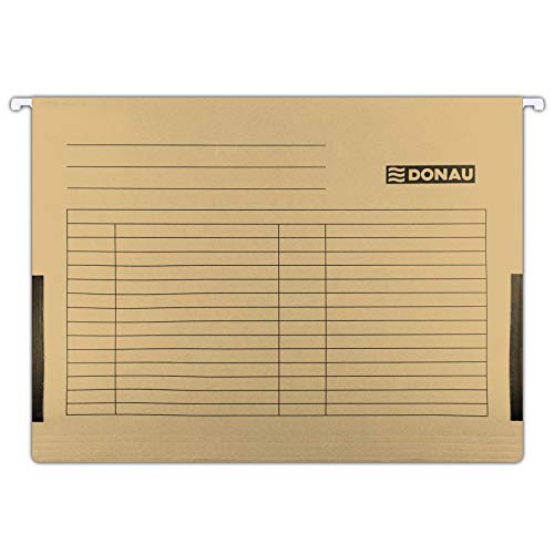 DONAU Hängetasche mit Leinenfröschen| Aus Recycling-Karton 230 GSM für DIN A4 Farbe: Braun | 5er Packung| auswechselbarem Blanko-Schildchen| ideal für Büro und Schule und der Behörde DONAU Hängetasche mit Leinenfröschen| Aus Recycling-Karton 230 GSM für DIN A4 Farbe: Braun | 5er Packung| auswechselbarem Blanko-Schildchen| ideal für Büro und Schule und der Behörde von DONAU