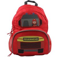 DONAU Kindergartenrucksack Feuerwehr Kunstfaser rot von DONAU