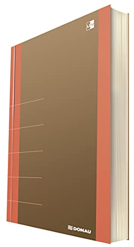 DONAU LIFE 1370001FSC-12 Notizbuch/ Notizblock kariert mit Organiser 80 Seiten, Softcover, Orange|Für Büro, Schule und Zuhause| als Tagebuch, Bullet Journal, Schreibheft| Stilvolles design| die FSC® von DONAU