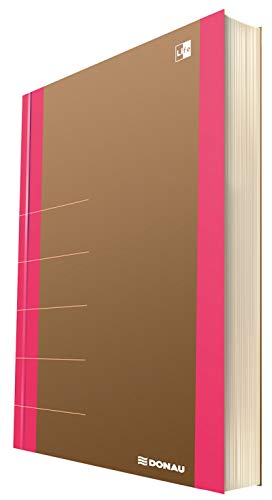 DONAU LIFE 1370001FSC-30 Notizbuch/ Notizblock kariert mit Organiser 80 Seiten, Softcover, Rosa Für Büro, Schule und Zuhause| als Tagebuch, Bullet Journal, Schreibheft| Stilvolles design| die FSC® von DONAU