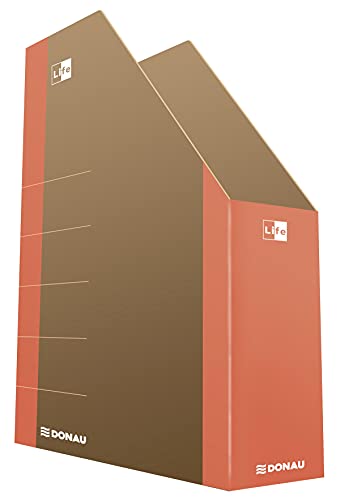 DONAU LIFE 3550001FSC-12 Stehsammler Stehordner Archive Box Pappe/ Karton - Orange| bis zu 500 Blatt Für Büro, Schule und Zuhause zur Aufbewahrung von Dokumenten im A4 Format, Archivierung von Magazin von DONAU