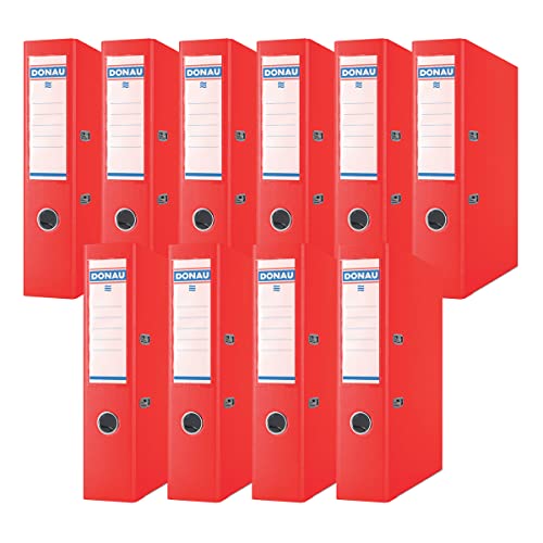 DONAU Premium Ordner Breit 10er Pack/DIN A4 / 7,5 cm / 10 Stück/Rot/Kunststoffbezug PP/Carton Papier Schlitzordner Büroordner Aktenordner Ringordner/Grünen Punkt DONAU Premium Ordner Breit 10er Pack/DIN A4 / 7,5 cm / 10 Stück/Rot/Kunststoffbezug PP/Carton Papier Schlitzordner Büroordner Aktenordner Ringordner/Grünen Punkt von DONAU
