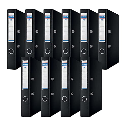 DONAU Premium Ordner Schmal 10er Pack/DIN A4 / 5 cm / 10 Stück/Schwarz/Kunststoffbezug PP/Carton Papier Schlitzordner Büroordner Aktenordner Ringordner/Grünen Punkt DONAU Premium Ordner Schmal 10er Pack/DIN A4 / 5 cm / 10 Stück/Schwarz/Kunststoffbezug PP/Carton Papier Schlitzordner Büroordner Aktenordner Ringordner/Grünen Punkt von DONAU