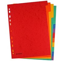 DONAU Register DIN A4 Vollformat 12 rot, orange, gelb, grün, blau, lila 12-teilig, 1 Satz von DONAU