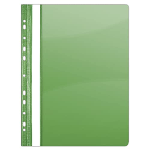DONAU Schnellhefter PVC A4 Hart 150/160 Mikron Einheftbar Grün / / Typ-Hart, Einheftbar/Material-Pvc/Etikett-Kantenstreifen/Farbe-Grün/Format-A4 / Flächengewicht (g/m2)-N.a. von DONAU