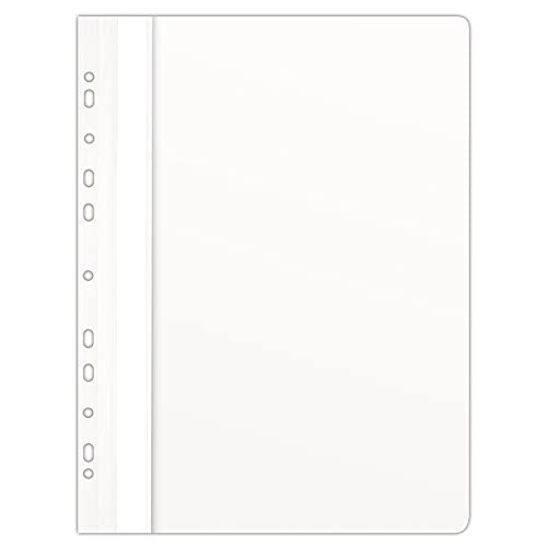 DONAU Schnellhefter PVC A4 Hart 150/160 Mikron Einheftbar Weiß / / Typ-Hart, Einheftbar/Material-Pvc/Etikett-Kantenstreifen/Farbe-Weiß/Format-A4 / Flächengewicht (g/m2)-N.a. von DONAU