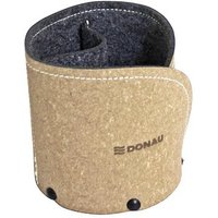 DONAU Stiftehalter braun Recyclingleder/Filz 2 Fächer 11,0 x 11,0 x 11,0 cm von DONAU