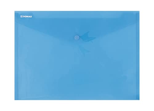 DONAU Umschlagmappe Schnappverschluss PP A4 180 Mikron Blau / / Typ-Umschlag/Art-Mit Schnappsperre/Index-N.a. / Material-Pp/Farbe-Blau/Format-A4 / Dicke [mm]-180µm / Abmessungen (mm)-328x236 von DONAU