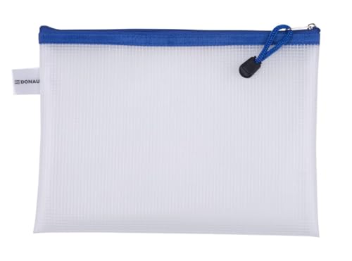 DONAU Zipper Bag Tasche, A5 Reißverschlusstaschen, 243x180 mm, EVA, Zipper Tasch Mit Reißverschluss 24Stk., Blau von DONAU