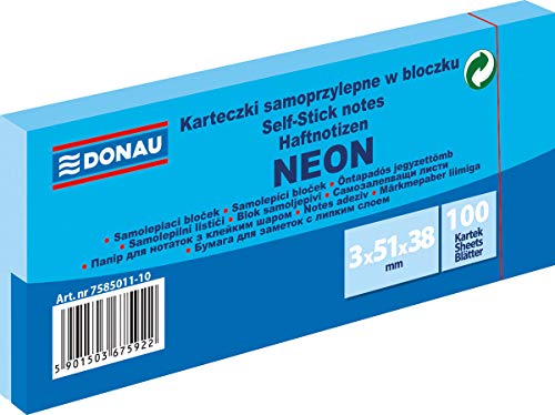 Unbekannt 7585011-10 Selbstklebende Notizzettel, blau neon Unbekannt 7585011-10 Selbstklebende Notizzettel, blau neon von DONAU