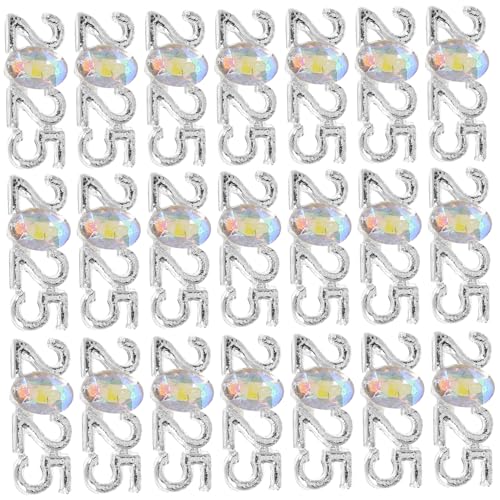 30 Stück Metalllegierung Charms mit Strasssteinen Nagelschmuck für Diy Nagelkunst Glitzer Nageldekoration Verschiedenen Farben von DONFAMDS