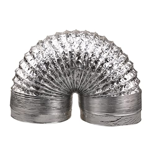 DONFAMDS 1 Stück Dicker Aluminiumfolie Duct Schlauch Hochtemperatur Beständig Durchmesser für Hvac Küchen Badezimmer und Gewächshäuser Flexibler Abluftschlauch zur Luftzirkulation und von DONFAMDS