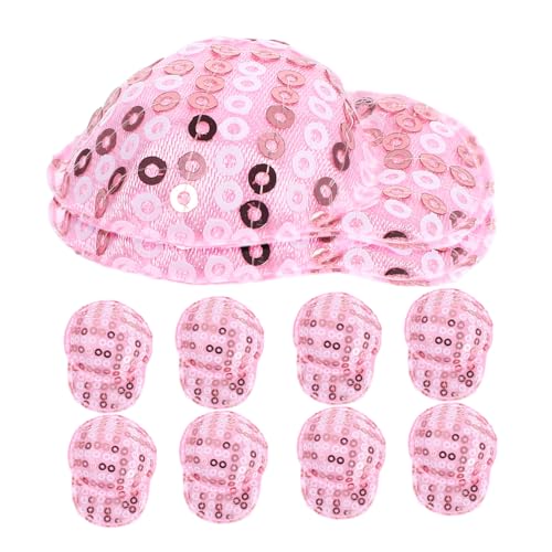 DONFAMDS 10 Stück Puppenmütze Pailletten Hüte Für Miniaturpuppen Baseballkappen Für Dollhouse Decoration Kleine Puppenhüte Mini House Photo Requisite Zubehör Für Miniaturpuppen Stoff Violet von DONFAMDS