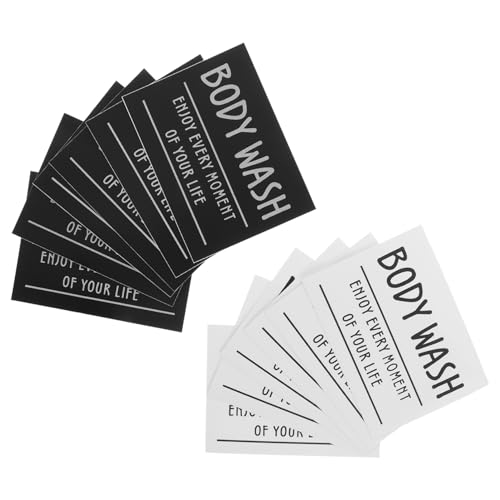 DONFAMDS 12 Stück Wasserdichte Aufkleber für Flaschen für Shampoo Conditioner und Seifenspender Selbstklebende Badezimmer Labels für Aufbewahrung von Gläsern und Behältern von DONFAMDS