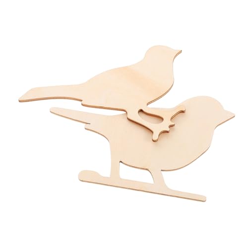 DONFAMDS 2 Stück Holzvogelmauerdekoration Statuen Für Wohnkultur Tierische Holzdekorationen Vogeldekor Für Zuhause Vogel- Holz Vogel Dekorative Vögel Holzfiguren Hölzern Beige von DONFAMDS