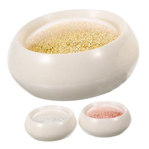 DONFAMDS 3 Kartons Boxen Nagelkunst Zubehör Metallkügelchen Mix in Roségold Gold und Silber DIY Maniküre Charms für Natürliche und Künstliche Nägel Einfach Anzuwenden Modisch und Elegant von DONFAMDS