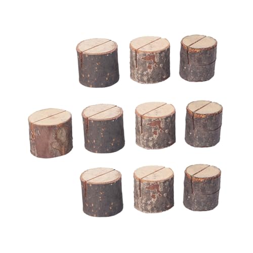 DONFAMDS 30 Stück Visitenkartenhalter aus Holz Memohalter Halter Clips Bild Memo Cliphalter für Bildnotizen Inhaber hochzeitsdeko bürodeko fotoregal Tischnamenhalter Namensschild aus Holz von DONFAMDS