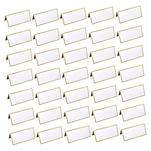 DONFAMDS 50Stücke Dekorative Tischkarten mit Goldrand Multifunktionale Platzkarten für Hochzeiten Namensschilder für Feiern Hochwertige Papiermaterialien mit Goldakzenten von DONFAMDS