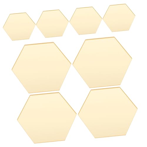DONFAMDS 8 Stück Sechseckige Sitzplatte Braut Dekorativ Hochzeit Für Tische Tablett Ort Sitzplätze Du Party Deck Dekoration Schicken Planke Fall Lieferungen Platzkarten Zeichen Golden Acryl von DONFAMDS